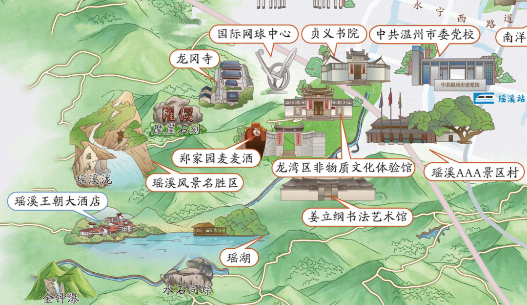 龙湾旅游手绘地图带您尽游宝地龙湾bwin体育(图11)